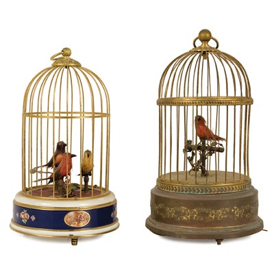 Lot 204 - Two Gilt-Metal Singing Birdcages Height of...