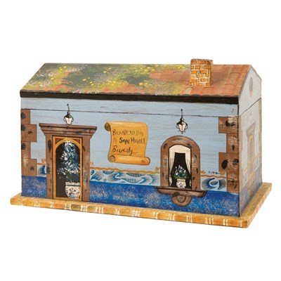 Lot 189 - Mexican Painted Wood House-Form Box Inscribed...