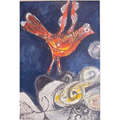 Lot 69 - Augustin Ubeda Spanish, b. 1925 Red Bird...