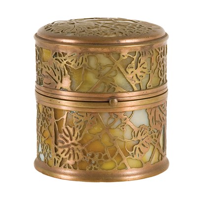 Lot 47 - Tiffany Studios Copper and Slag Glass...
