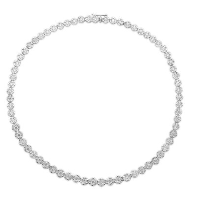 Lot 114 - White Gold and Diamond Floret Necklace