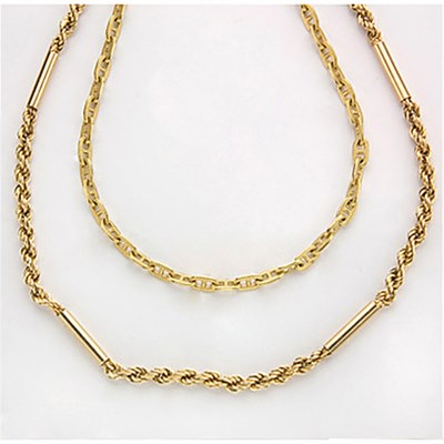 Lot 430 - Two Gold Chain Necklaces