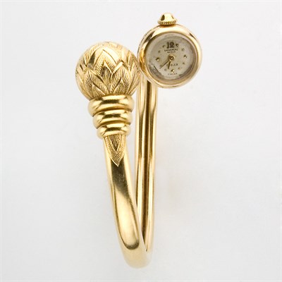 Lot 429 - Gold Crossover Bangle-Watch