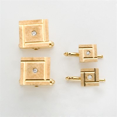 Lot 365 - Gold and Diamond Dress Set