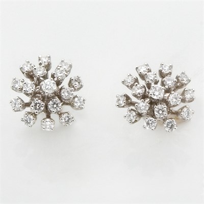 Lot 452 - Pair of Diamond Earrings