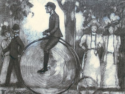 Lot 57 - (i) Everett Shinn American, 1876-1953 Cyclist...