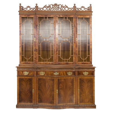 Lot 545 - George III Style Mahogany Breakfront In two...