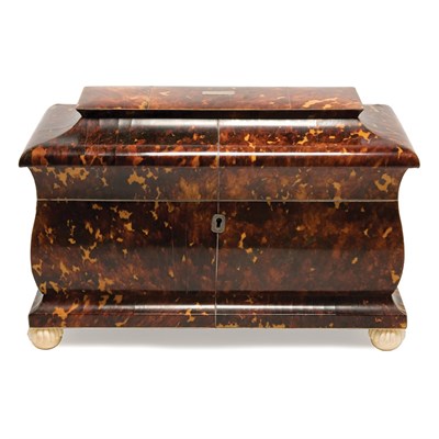 Lot 428 - Regency Tortoise Shell, Ivory and Rosewood Tea...