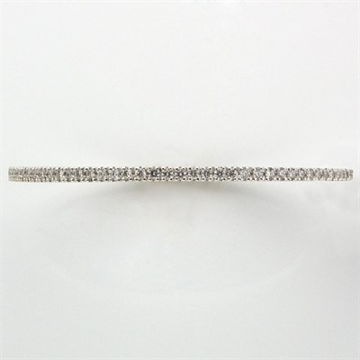 Lot 614 - White Gold and Diamond Bangle Bracelet