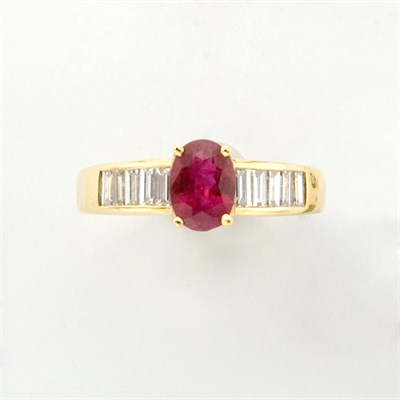 Lot 475 - Ruby and Diamond Ring