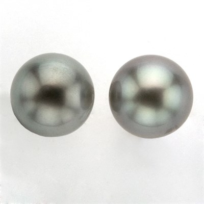 Lot 346 - Pair of Gray Cultured Pearl Earclips