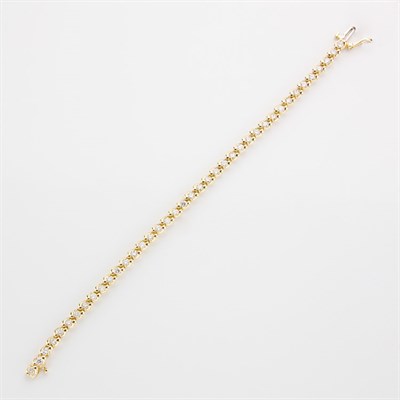 Lot 423 - Gold and Diamond Bracelet