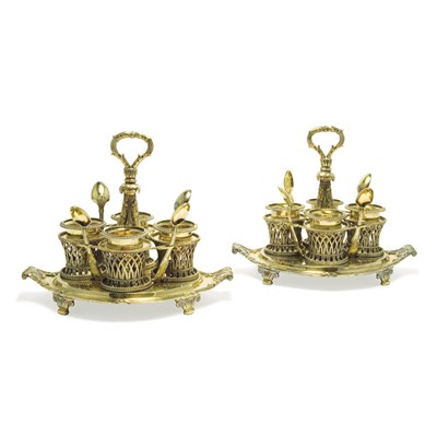 Lot 252 - Pair of George III Silver Gilt Egg Cup Holders...