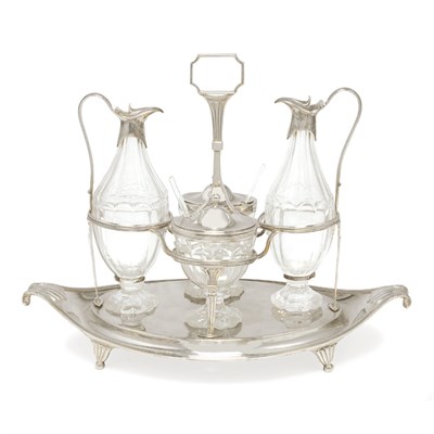 Lot 244 - George III Silver Cruet Set John Schofield,...