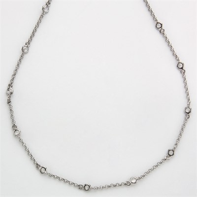 Lot 296 - Blackened Gold and Diamond Chain Necklace