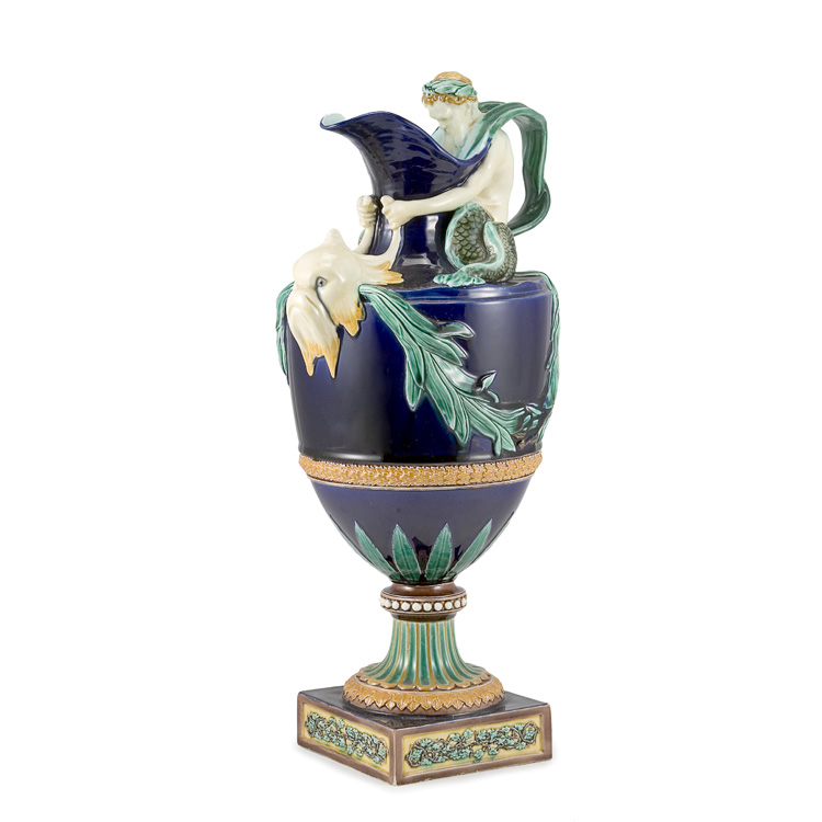 Lot 233 - Wedgwood Majolica Ewer The pouring spout and...