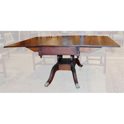 Lot 274 - Classical Mahogany Drop-Leaf Dining Table...