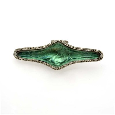 Lot 523 - Molded Glass and Marcasite Clip