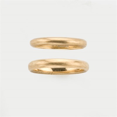 Lot 127 - Pair of Gold Wedding Bands