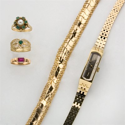 Lot 45 - Assorted Group of Gold and Metal Jewelry