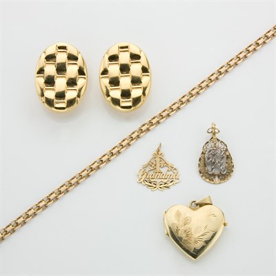 Lot 76 - Assorted Group of Gold and Metal Jewelry