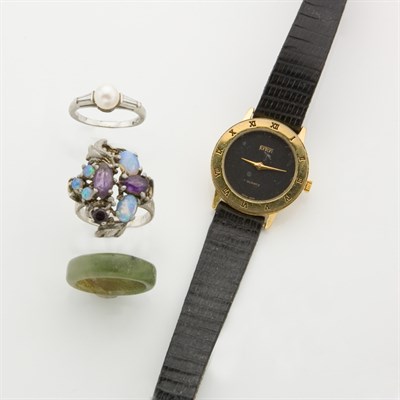 Lot 74 - Platinum, Pearl and Diamond Ring and Group of Assorted Gold, Silver and Metal Jewelry