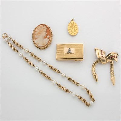 Lot 56 - Assorted Group of Gold and Metal Jewelry