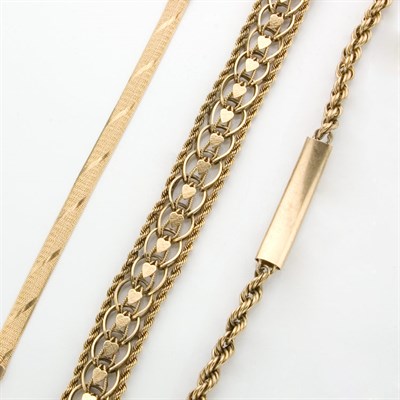 Lot 71 - Three Gold and Metal Bracelets