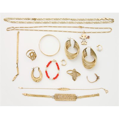 Lot 79 - Assorted Group of Gold and Metal Jewelry