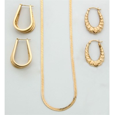 Lot 9 - Assorted Group of Gold and Metal Jewelry