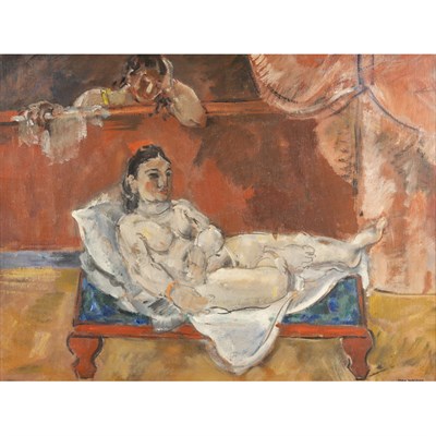 Lot 203 - Max Weber American, 1881-1961 Woman on Chaise...