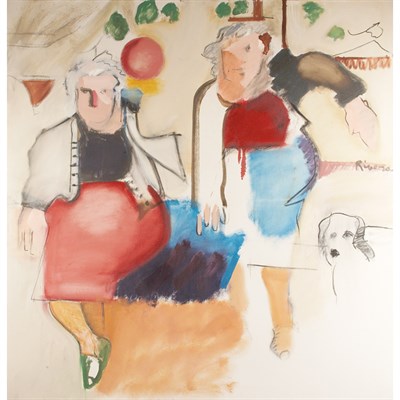 Lot 85 - Larry Rivers American, 1923-2002 Two Women...