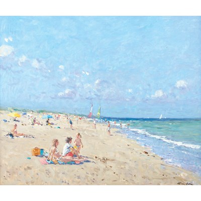 Lot 36 - Niek van der Plas Dutch, b. 1954 At the Beach...