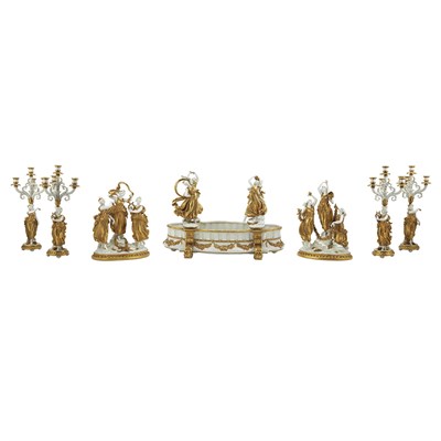 Lot 378 - Capodimonte Gilt Decorated Clear Glazed...