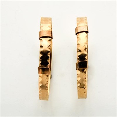 Lot 124 - Pair of Gold Children's Bangle Bracelets and One Ring
