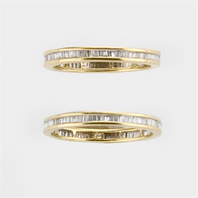 Lot 890 - Pair of Gold and Diamond Guard Rings