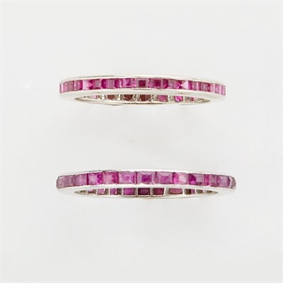 Lot 579 - Two Ruby Guard Rings
