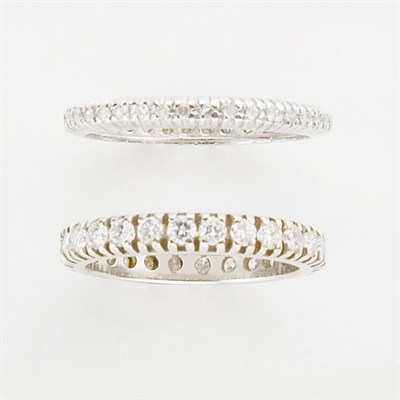 Lot 780 - Two Diamond Guard Rings