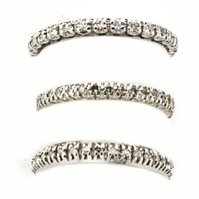 Lot 776 - Group of Three Diamond Guard Rings