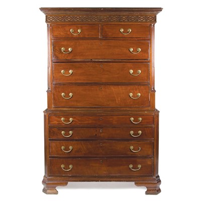 Lot 354 - George III Mahogany Chest on Chest In two...