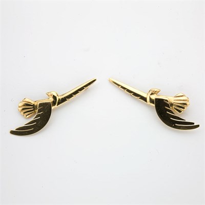 Lot 854 - Pair of Gold Bird Brooches