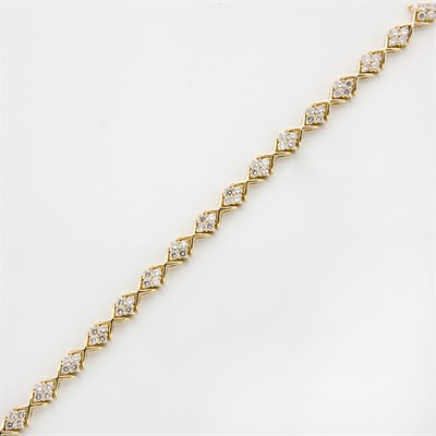 Lot 185 - Gold and Diamond Bracelet
