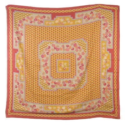 Lot 247 - Hermes Cashmere Shawl Printed in shades of...