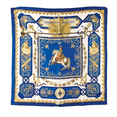 Lot 246 - Hermes Scarf Ludovicus Magnus With a blue...