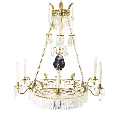 Lot 447 - Baltic Neoclassical Style Gilt-Brass and Cut...