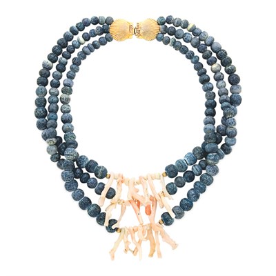 Lot 277 - Helga Wagner Coral Choker Three strands of...