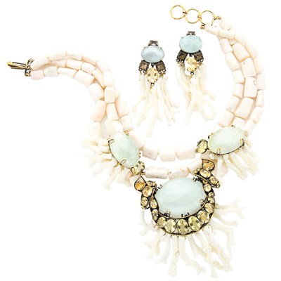 Lot 331 - Iradj Moini Demi-Parure Blush tinged white...