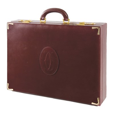 Lot 361 - Cartier Briefcase Mid 1980s Deep wine calf...