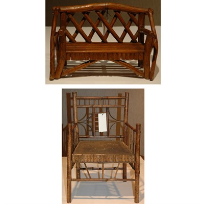 Lot 103 - Adirondack Style Twig Child's Chair; Together...