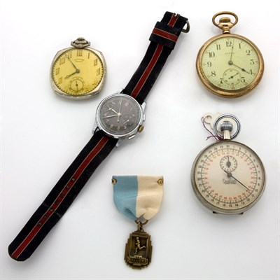 Lot 27 - Assorted Group of Medals, Pocket Watches, Costume, Metal and Gold Jewelry